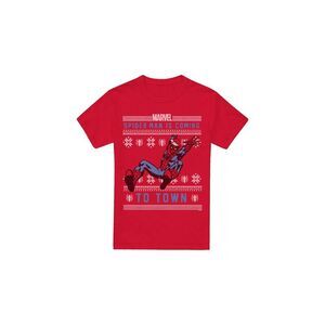 Spider-Man Mens Christmas Sweater T-Shirt / Red